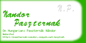 nandor paszternak business card