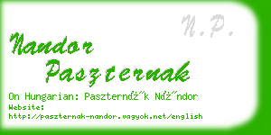 nandor paszternak business card